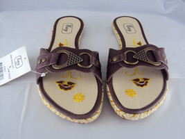 Women&#39;s Buckle Slide Sandal, Easy USA Style #S7817, Dark Brown NEW - $7.95