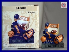 FIGHTING ILLINIOIS FOOTBALL BASKETBALL 3D MAGNET - $12.89