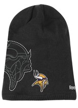 Minnesota Vikings Reebok Player Sideline 2nd Season Cuffless Long Black Cap Hat - £14.10 GBP