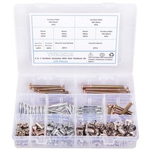 Furniture Cam Lock Fasteners 3 in 1 with Dowel and Pre-Inserted Nut with, 125PCS - £25.09 GBP