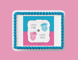 Gender Reveal Edible Cake Topper, Baby Shower Theme - $10.99