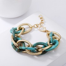 Colorful Acrylic Twisted Bracelets on Hand for Women Boho Chunky Thick Resin Fri - £13.36 GBP