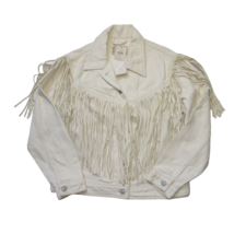 NWT We The Free People After Hours Fringe Denim Jacket in Blanc White XS - £97.38 GBP
