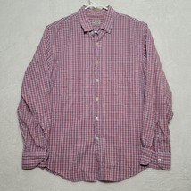 Tailored by J Crew Men&#39;s Shirt Size L Large Red Long Sleeve Casual Button Up - £13.51 GBP