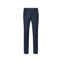 Men Renoir Flat Front Pants 100% Wool Super 140's Classic Fit 508-19 Navy Blue image 3