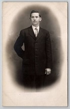 RPPC Lovely Young Man Studio Portrait Photo c1910 Postcard B41 - $14.95