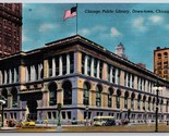 Downtown Public Library Chicago Illinois IL UNP Unused Linen Postcard I15 - £2.29 GBP