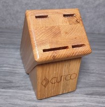 Cutco Knife Block 4 Slot Storage Honey Oak Wood (made in the U.S.A.) Vintage - £13.63 GBP