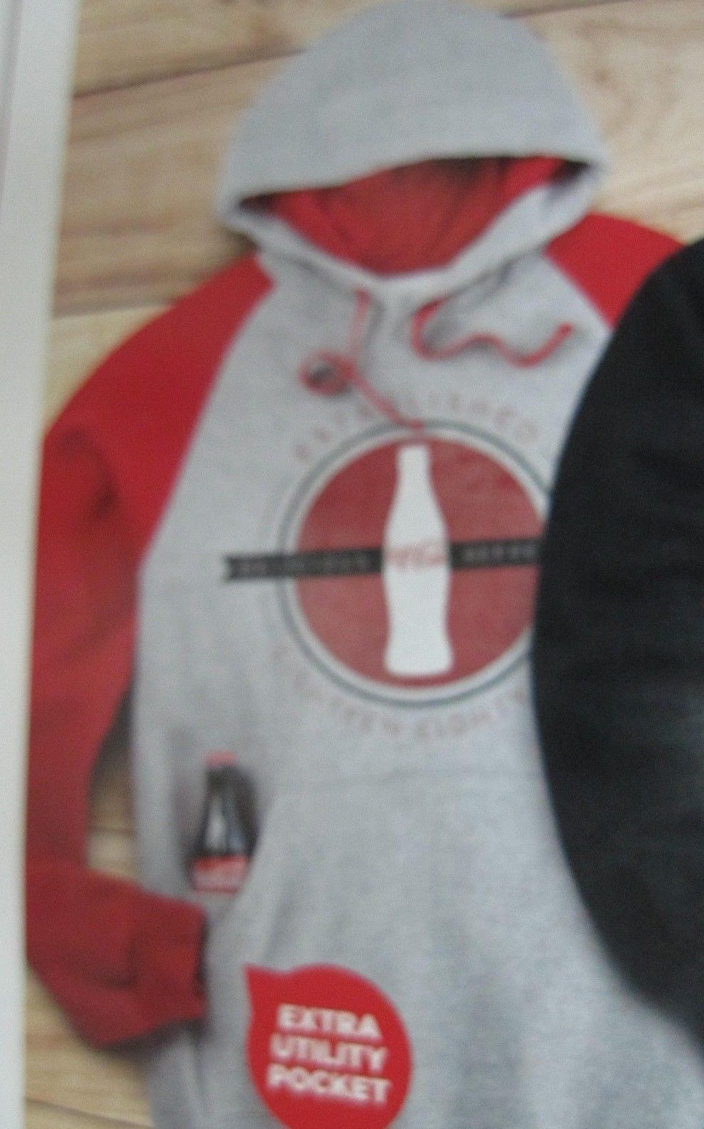 Coca-Cola  Gray and Red Hoodie Sweatshirt Extra Large Heavy Weight - £33.24 GBP