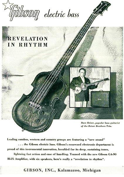 1955 Gibson EB-1 Electric Bass Guitar - Promotional Advertising Poster - $9.99 - $32.99