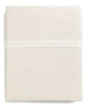 Hotel Collection Madison Hemstitch Flat Sheet Size Queen Color Lt Beige - $100.39