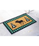 Festive Elk Moose Christmas Trees Coir Coconut Fiber Floor Mat Doormat 2... - £23.69 GBP
