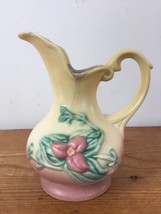 Vtg 1940s Hull Art Pottery W-2 USA Yellow Pink Wildflower Vase Ewer Pitc... - $79.19
