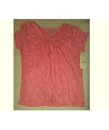 Initiatives XL Soft Coral Crinkled Embroidered Blouse  - £15.98 GBP