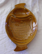 Vintage Brown California Pottery U.S.A Chip Tray w Cheese Dip Recipe Ins... - $32.07
