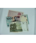 3x International Bills Currency - 1000 Indonesian Rupiah - 200 Ariary Ma... - $13.07