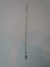 Light Gold Chain With Purple Stone and Rhinestone- Classy! - £10.45 GBP