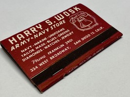 Harry S. Wosk, Army Navy Store, Matchbook, Unused, Closed In 1947, Vintage - £3.95 GBP