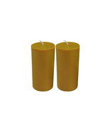 100% Natural Unscented Beeswax 2&quot;x4&quot; Pillar Candles 2 per Box Cotton Wicks - $20.29 CAD