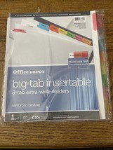Office Depot Big Tab Insertable 8-tab Extra Wide Dividers - £6.12 GBP