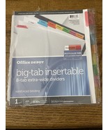 Office Depot Big Tab Insertable 8-tab Extra Wide Dividers - $7.80
