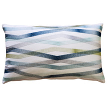 Wandering Lines Deep Sea Throw Pillow 12x19, with Polyfill Insert - £39.92 GBP