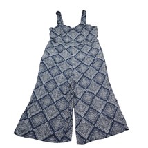Scoop Jumpsuit Womens XL Blue Sleeveless Sweetheart Neck Pocket Batik Po... - £20.23 GBP