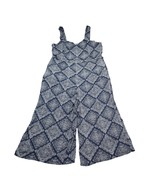 Scoop Jumpsuit Womens XL Blue Sleeveless Sweetheart Neck Pocket Batik Po... - £20.49 GBP