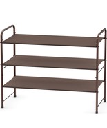 3-Tier Shoe Rack Storage Organizer 12-Pair / 20-Pair, Bronze - £25.06 GBP