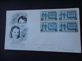 1948 Youth of America Envelope 4 Youth Month Stamps Uncancelled Scott #963 - $2.50