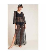New Anthropologie Riley Sheer Lace Pullover Caftan $165 SMALL  Black  Co... - £42.24 GBP