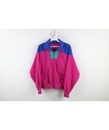 Vintage 90s Columbia Womens Medium Spell Out Color Block Fleece Bomber J... - £46.85 GBP