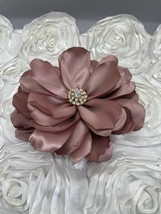 HANDMADE SATIN PETAL FLOWERS FOR BROOCH, CORSAGE OR HEADBAND, MANY COLORS - $13.86+