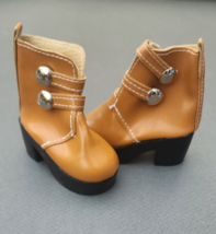 1/3SD BJD Shoes Round-toe PU Leather Boots Thick Sole Buckle Brown - £7.49 GBP