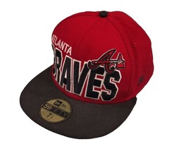 Atlanta Braves 59fifty 7 1/4 Fitted Red Hat Cap MLB Baseball New Era - £11.18 GBP