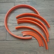 Hot Wheels orange curve track loops parts curved set 6 pieces criss cros... - $40.00