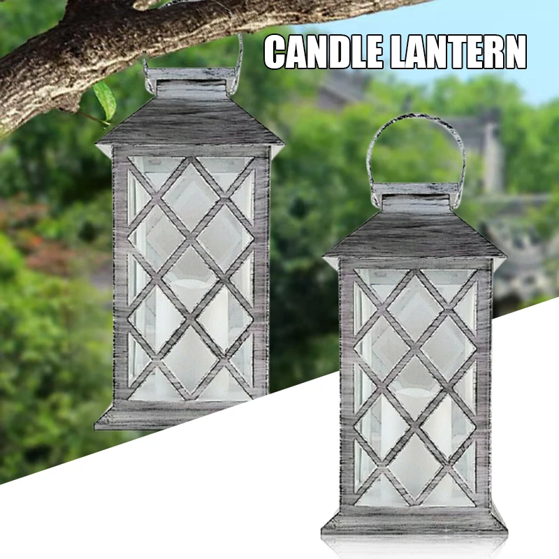 Solar Candle Lantern with Flickering Flameless LED Candle Indoor Outdoor Decorat - £89.85 GBP