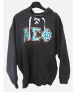 J America Mens Alpha Sigma Phi Fraternity Gray Long Sleeve Hoodie XL - £27.14 GBP
