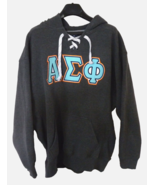 J America Mens Alpha Sigma Phi Fraternity Gray Long Sleeve Hoodie XL - $34.60