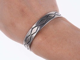 5.75&quot; Antique Navajo Ingot Silver Bracelet - $391.05