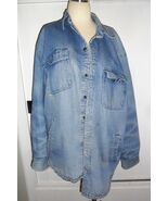 The North Face .15 Fleece Lined Distressed Denim Jean Jacket - size XL - $35.00