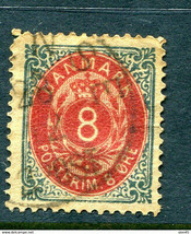 Denmark 1875/9  8 ore value Thick Normal frame  FA 31 v4 Used Cv 1500kr   11709 - £39.56 GBP