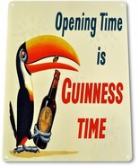 Guinness Opening Time Beer Ireland Dublin Wall Bar Pub Decor Metal Tin Sign - £9.39 GBP