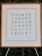 Brooke Morrison &quot;Handmade Hearts&quot; 3D Collagraph Vintage Signed California Artist - £559.44 GBP