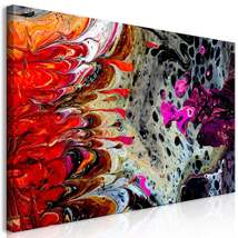 Tiptophomedecor Abstract Canvas Wall Art - Paint Fusion Wide - Stretched &amp; Frame - £86.99 GBP