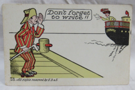 Funny Postcard E.B.&amp;E Bigliardi 78 Don&#39;t Forget To Write!! 1900-1910 UnD... - $2.96