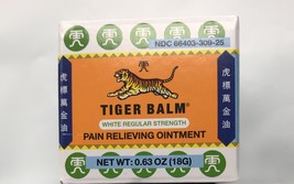 Tiger Balm Pain Relieving Ointment (White Regular Strength) 0.63oz(18G) - £7.77 GBP