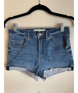 Garage Super Soft High Rise Premium Blue Denim Jean Shorts Cuffed Women&#39;... - $368.22 MXN