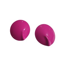 Hot Pink Pinched Circle Vintage Earrings 80s Style Women Jewelry Costume Fashion - £11.17 GBP