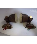 2 Vintage BRASS SWIVEL READING LIGHT  marine RV 12V rotary switch nice p... - $104.58 CAD